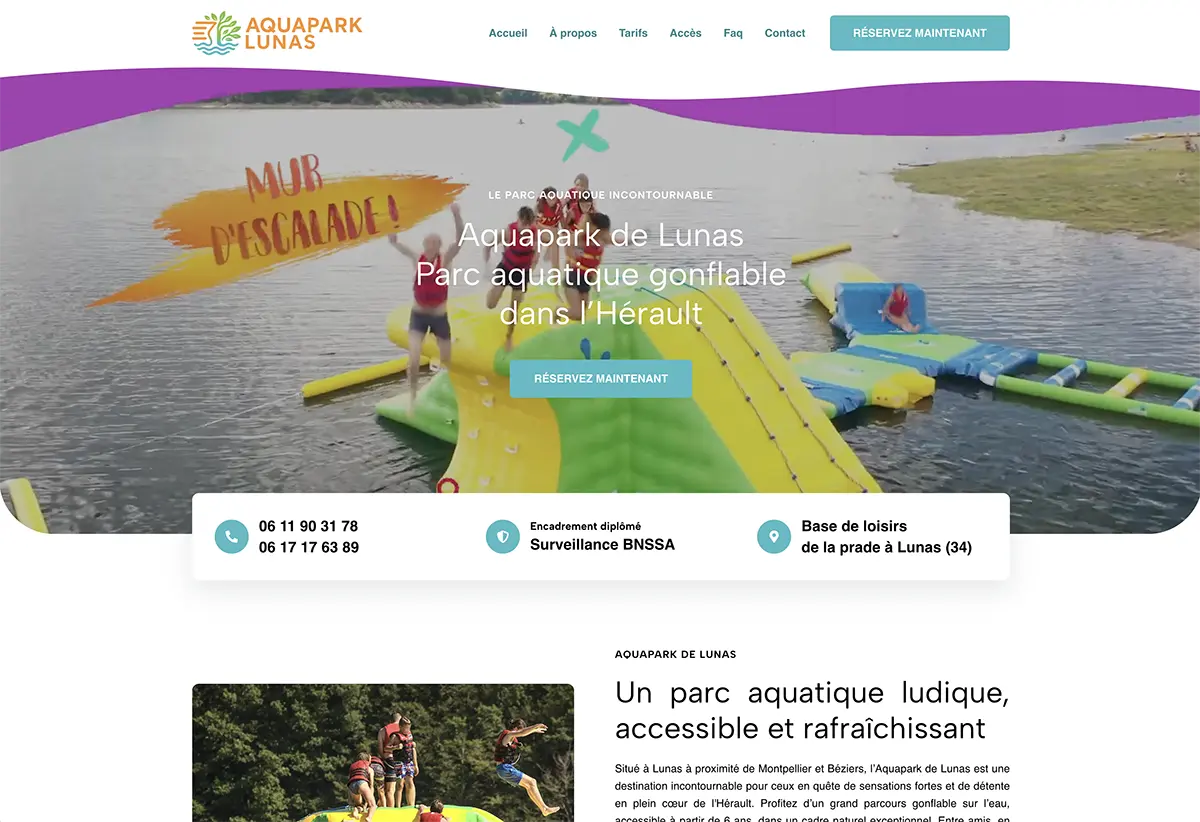 Aperçu du site Aquapark Lunas avec réservation en ligne