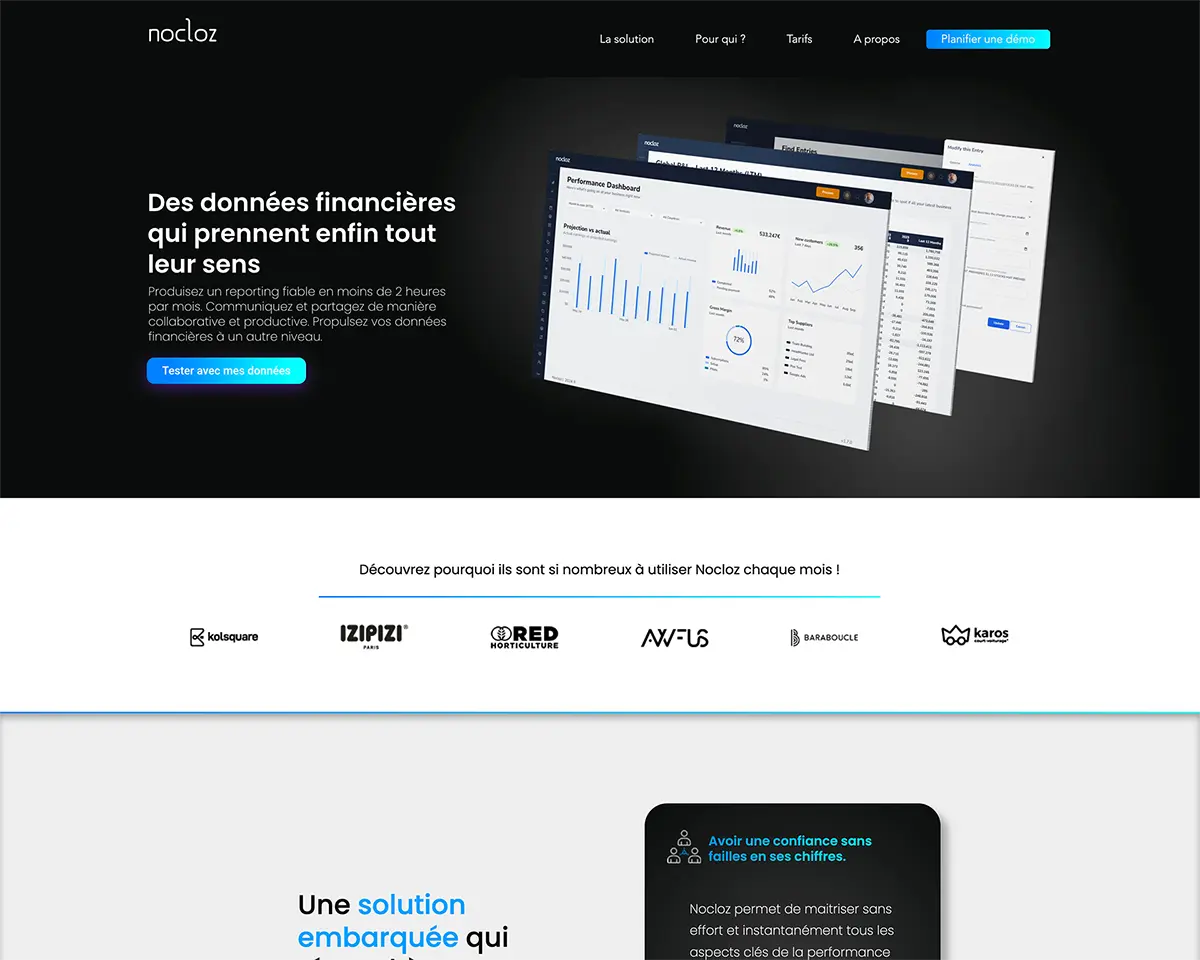 Aperçu du site vitrine Nocloz sur WordPress
